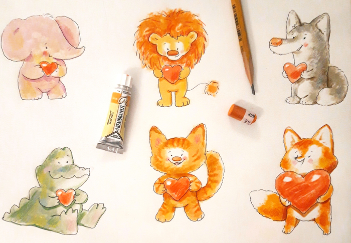 Животные с сердечками