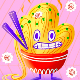 Плакат для кафе "Crazy Noodle"