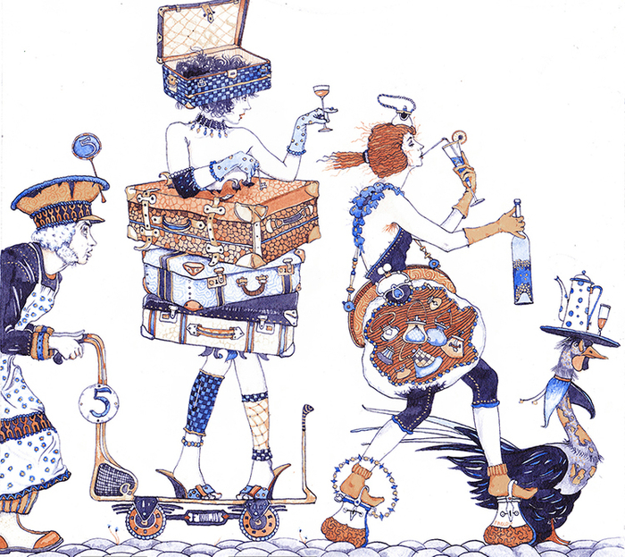 Чемоданы,ридикюли (На посошок),из серии сбежавшие предметы