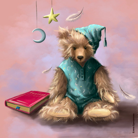 Медвежата, иллюстрация для открытки