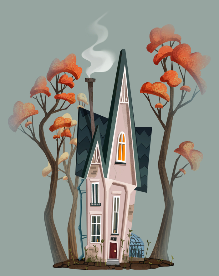 Домик одинокого ученого ботаника.