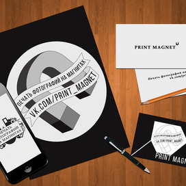 Логотипы и визитки для стартапа "Print magnet".