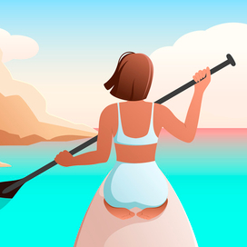 Девушка на САП-борде