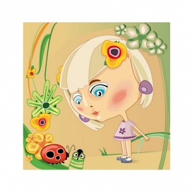 Девочка и насекомые