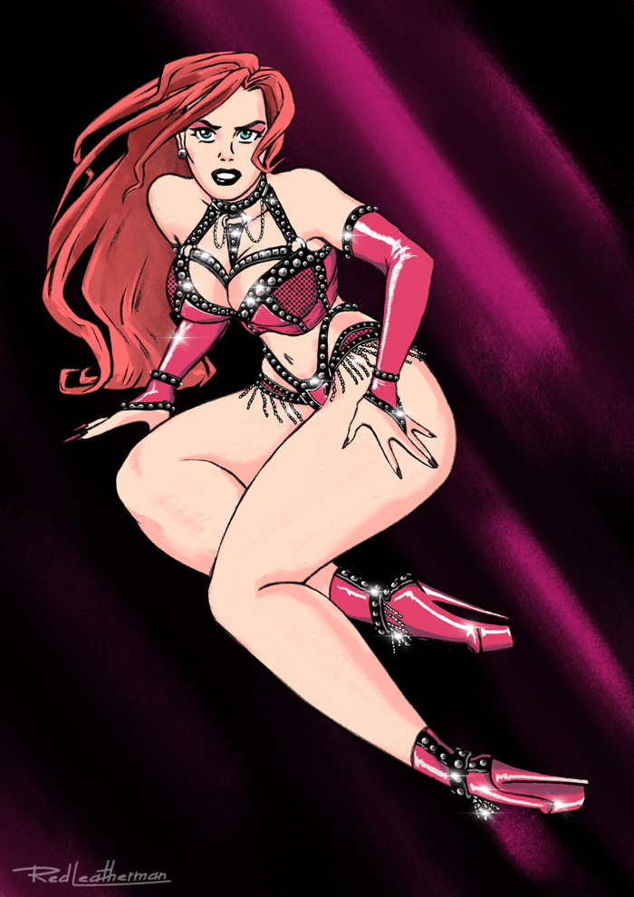 Пин-ап открытка к альбому "Turbo" группы Judas Priest