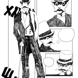 Страница комикса чб