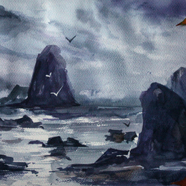 Мрачный морской пейзаж