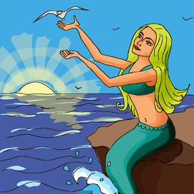 Русалка на рассвете