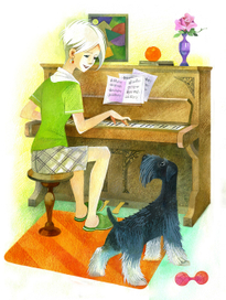 Иллюстрация к повести А. Ольгина "Весёлые знакомства"