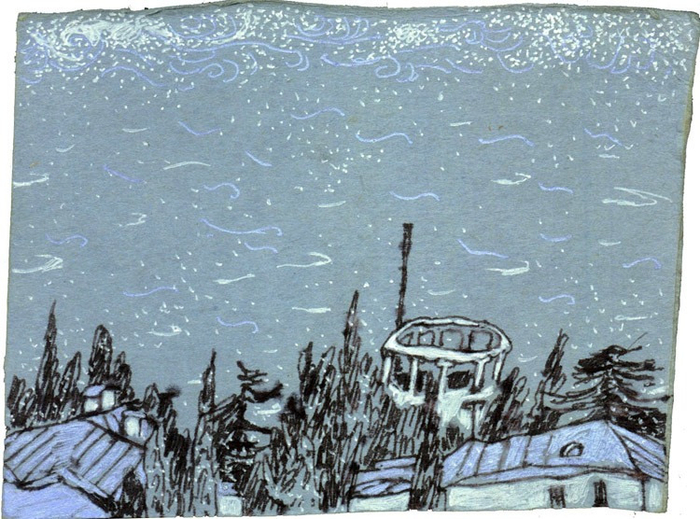 снег над морем