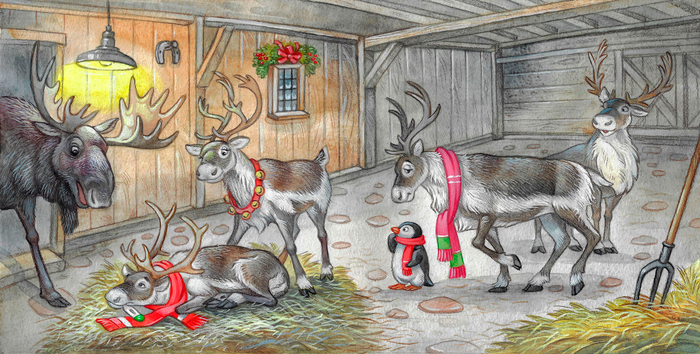 иллюстрация к рождественской книге.