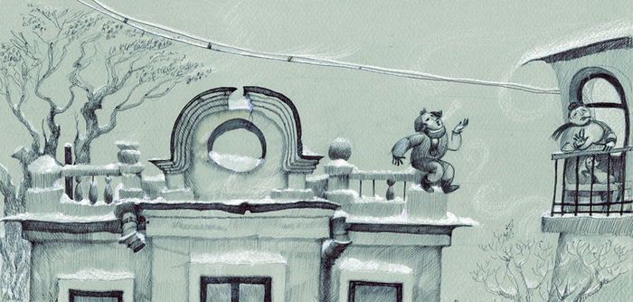 Лёгкий флирт на морозе.