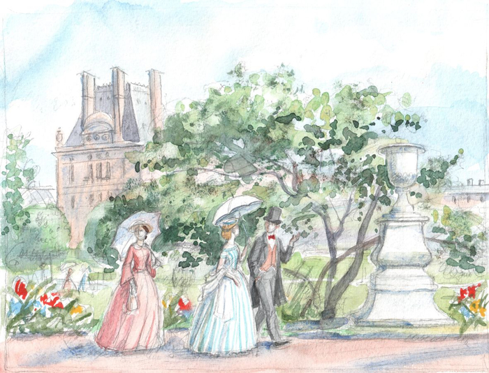 Иллюстрация к повести Луизы Мэй Олкотт "Маленькие женщины замужем"