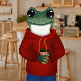 From in cafe /лягушка в кафе