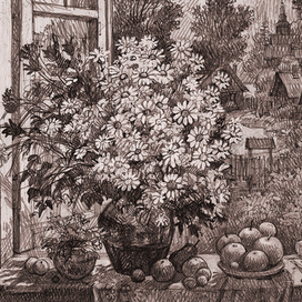 букет на окне