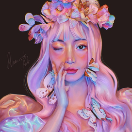 Девушка с бабочками
