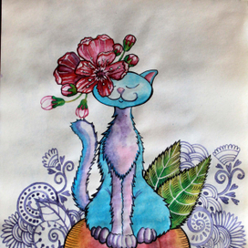 Котики и персики