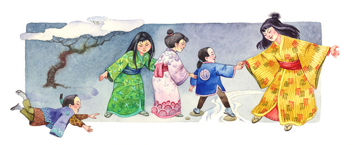 Японская сказка "Журавлиные перья"