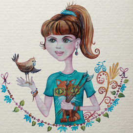 Акварельно-векторная себяшка