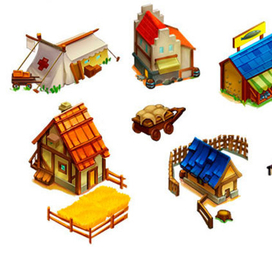 Здания для 2д казуальной игры