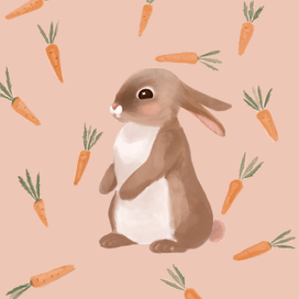 Заяц для принта на детской футболке