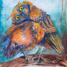 Мама-совушка и малыш