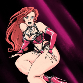 Пин-ап открытка к альбому "Turbo" группы Judas Priest