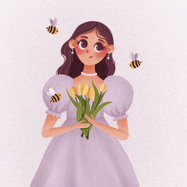 Милая весенняя иллюстрация