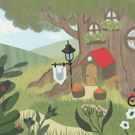 Домик зайца - фрагмент книжного разворота