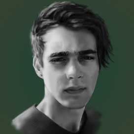 портрет на зеленом фоне