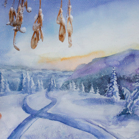 Зимний пейзаж в горах