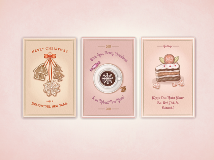 Новогодние и Рождественские Открытки. Цифровая живопись