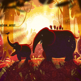 На закате домой