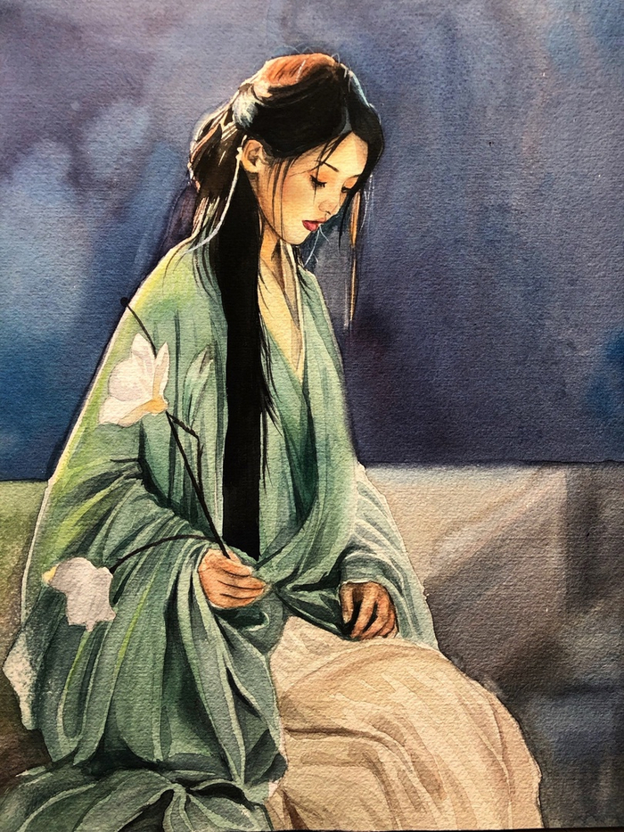 девушка с цветком