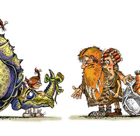 Иллюстрация к книге А. Усачёва «Первобытная история», издательство «Азбука», 2015 г.