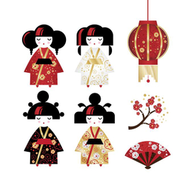 Японские куколки кокеши