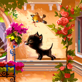 Голодный котенок