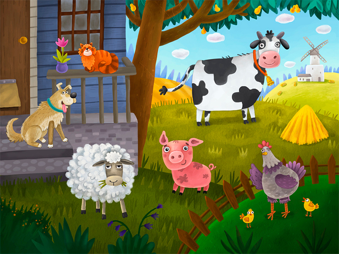 Ферма. Экран детского приложения