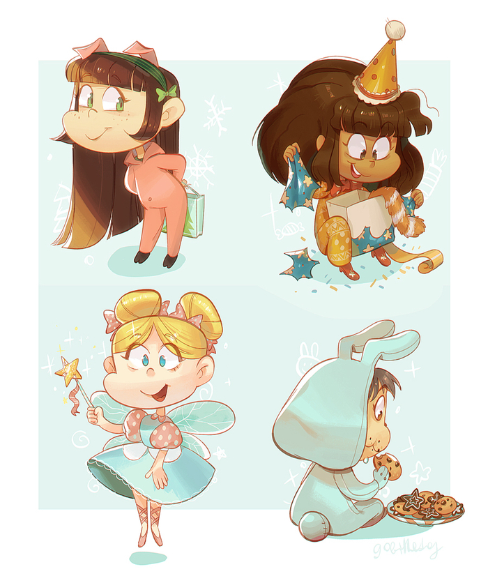 Детки в новогодних костюмах