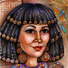 Шарж-портрет по фотографии "Клеопатра"