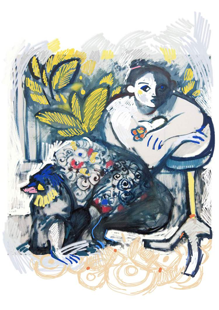 Портрет Нюры с обезьянкой.