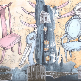 А вокруг птицы, стулья...