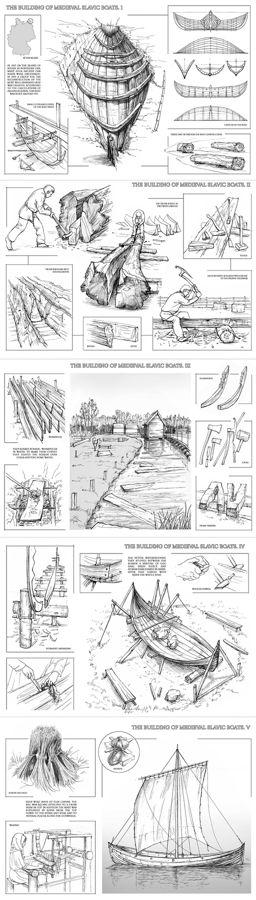 Как делались славянские лодки