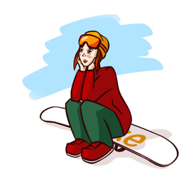 Сноубордистка