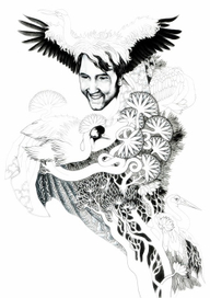 Портрет друга с журавлями