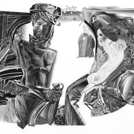 Разворотная иллюстрация к роману Милорада Павича "Хазарский словарь"