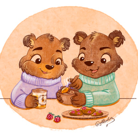 Чаепитие. Медвежата