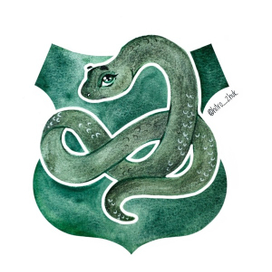 Иллюстрация змеи с герба Слизерин