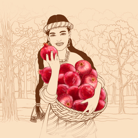 Азербайджанка с гранатами