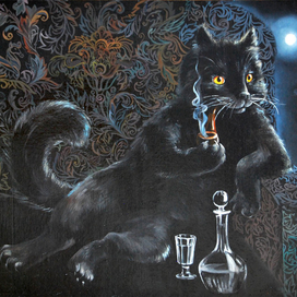 Кот-бегемот. Холст. Масло. 40х50 см